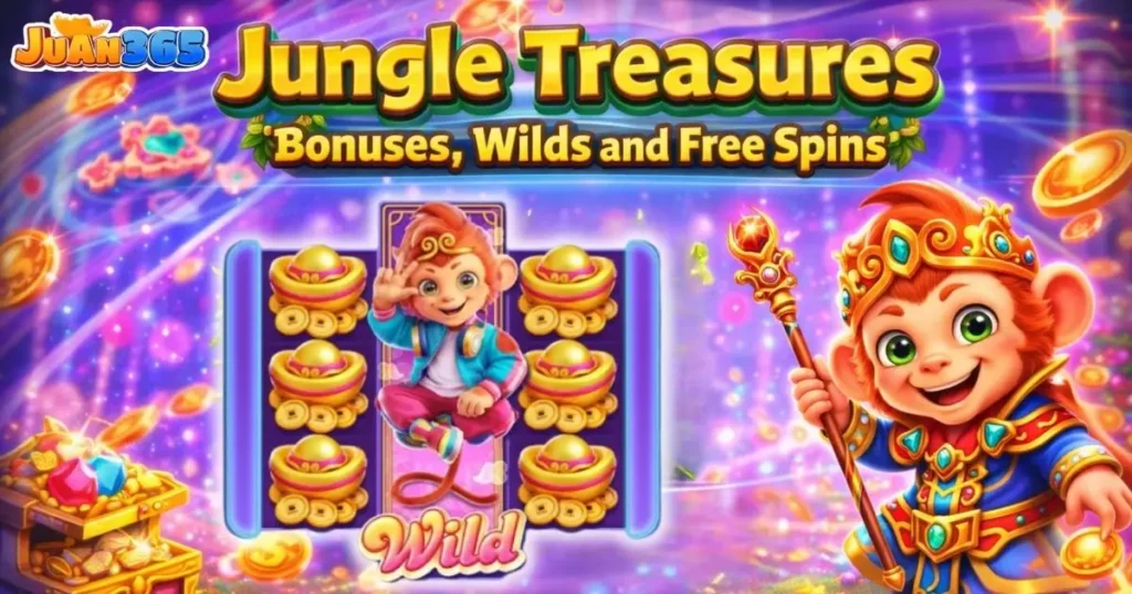 jungle treasures: bonuses, wilds and free spins