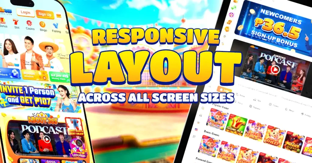 responsive layout across all screen sizes