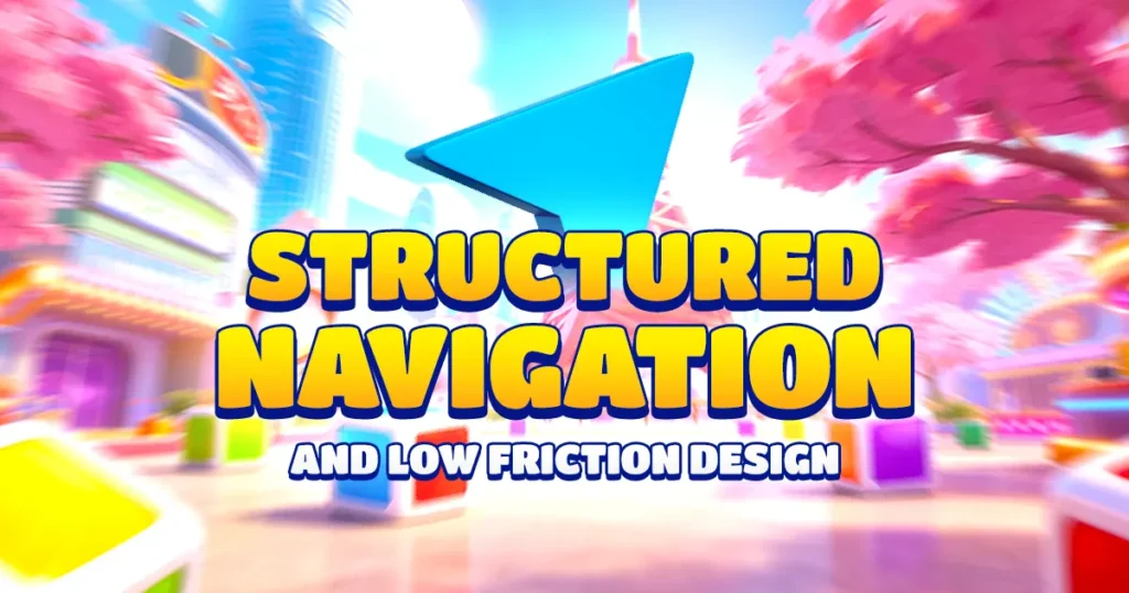 structured navigation and low friction design